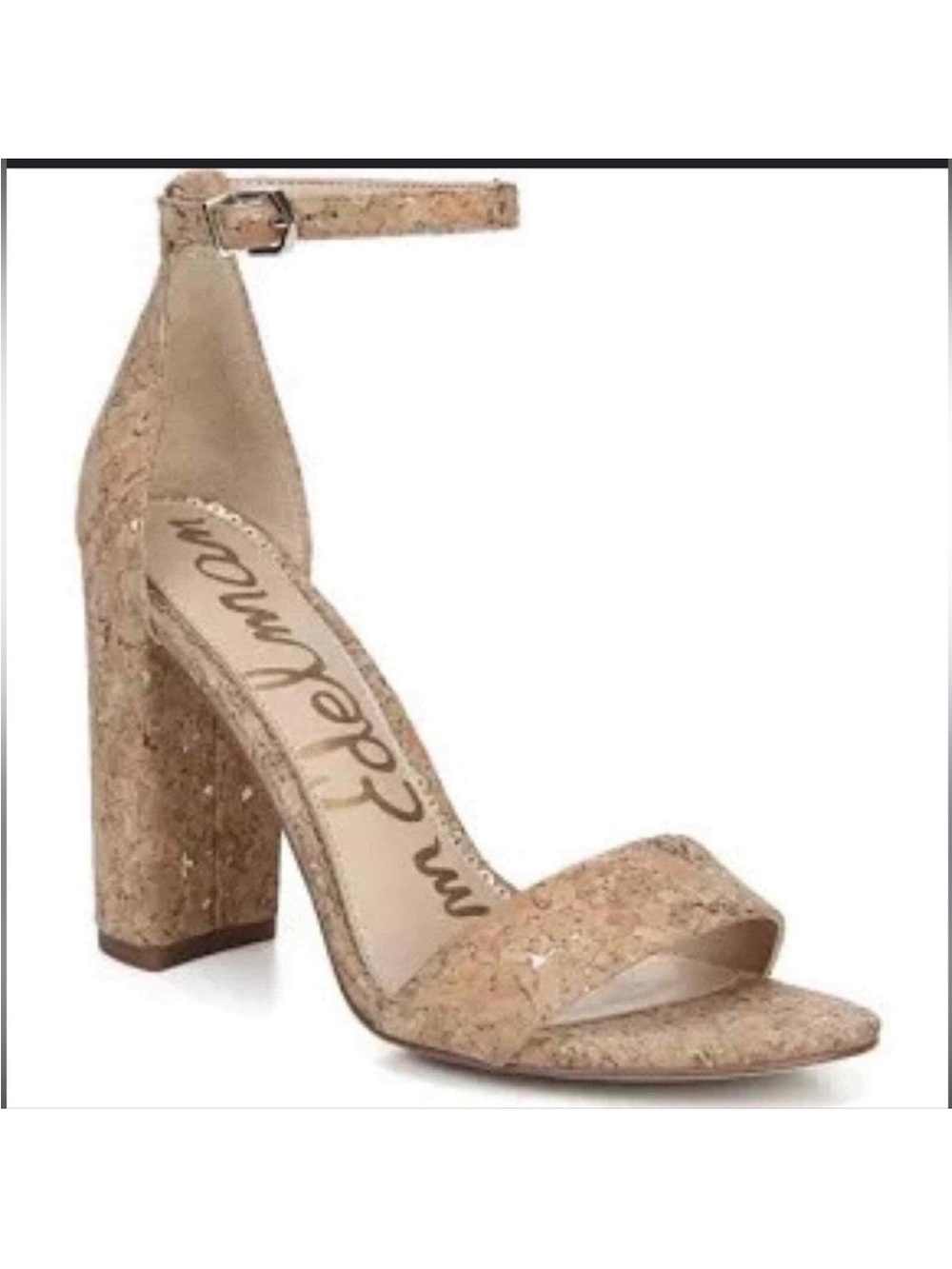 Sam Edelman Yaro Cork Block Heel Sandal in Nude